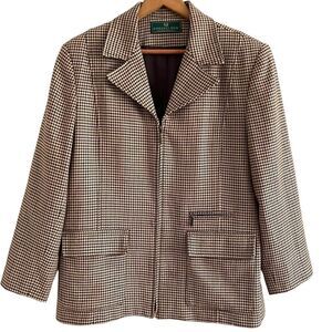 Vintage Embassy Row Wool Tweed Jacket Houndstooth 12 Academia Preppy old money